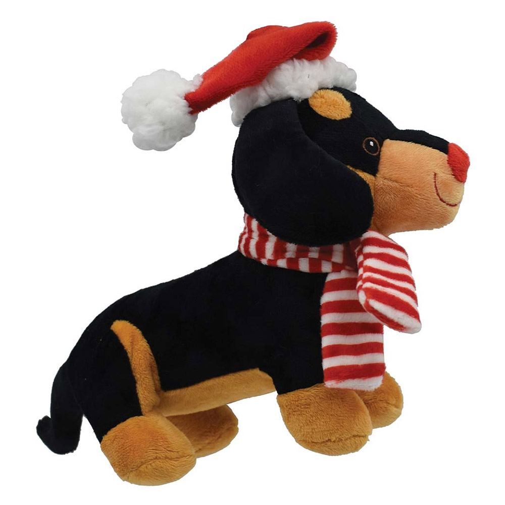 Snuggle Pals Christmas Holiday Toy for Dogs and Cats Dachshund