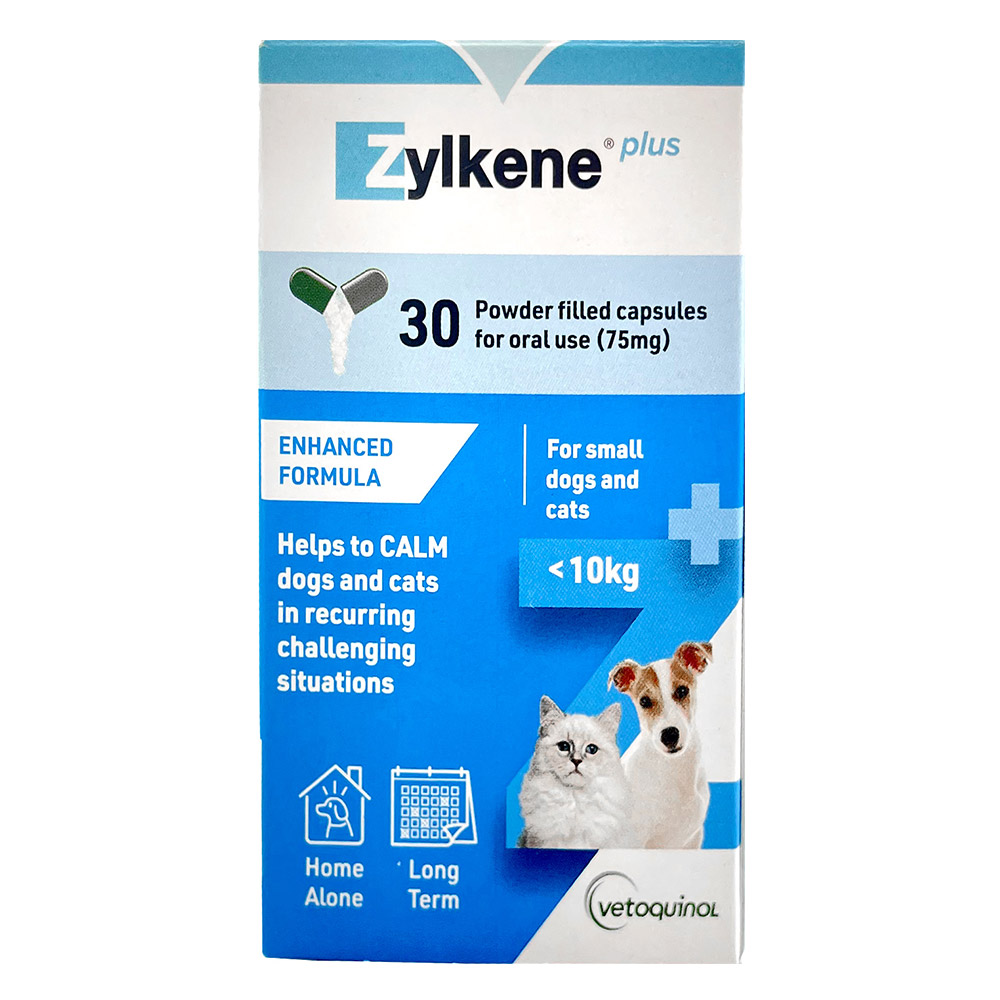 Buy Zylkene Plus Calming Supplement for Small Dogs and Cats Under 10kg 75mg Online