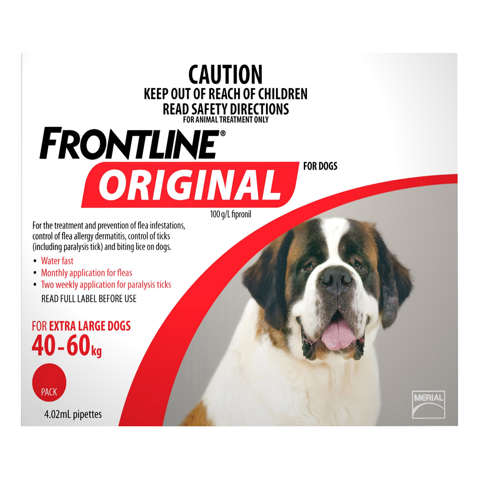 Frontline Original For Extra Large 40 60 Kg Red