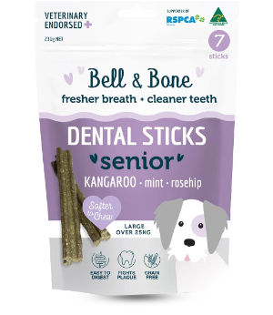 Bell and Bone Senior Dental Sticks Kangaroo Mint and Rosehip for Large Dogs