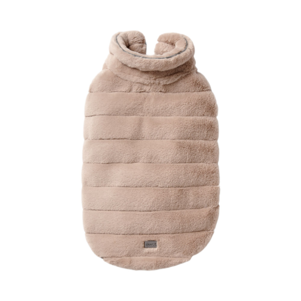 Snooza Wear Cut Faux Fur Dog Coat In Almond 